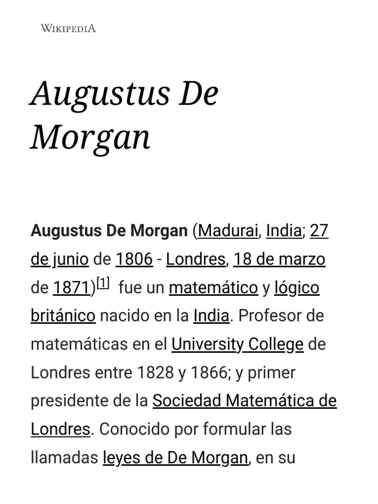Augustus De Morgan